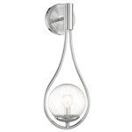 Encino Wall Light - Polished Chrome / Clear Seeded