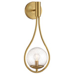 Encino Wall Light - Warm Brass / Clear Seeded