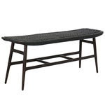 Freja Bench - Dark Brown Oak / Black Paper Cord