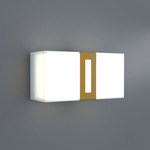 Basics Banded Wall Sconce - New Brass / Opal