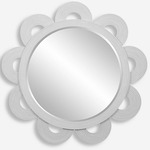 Clematis Round Mirror - White / Mirror