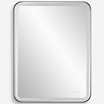 Crofton Large Rectangular Lighted Mirror - Satin Black / Mirror