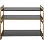 Stacked Up Console Table - Antique Gold / Smoke