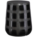Patchwork Garden Stool - Matte Black