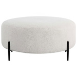 Arles Large Ottoman - Satin Black / White