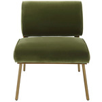 Knoll Accent Chair - Brushed Brass / Olive