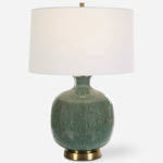 Nataly Table Lamp - Green / White Linen