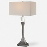 Edison Table Lamp - Aged Black / White Linen