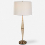 Palu Table Lamp - Brushed Brass / White Linen