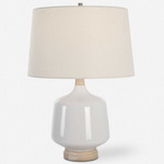 Opal Table Lamp - White / White Linen