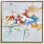 Dream State Framed Abstract Art - Gold / Multicolor