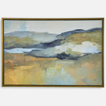Folded Hills Framed Landscape Art - Gold / Neutral Color Tones