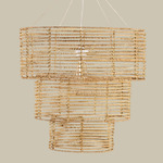 Three Tier Chandelier - White / Natural