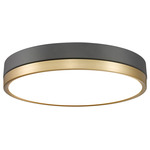 Algar Color-Select Ceiling Flush Light - Matte Black / Modern Gold / Frosted