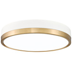 Algar Color-Select Ceiling Flush Light - Matte White / Modern Gold / Frosted