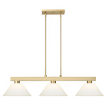 Cobalt Linear Glass Cone Shade Chandelier - Modern Gold / Matte Opal