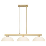 Cobalt Linear Dome Chandelier - Modern Gold / Matte Opal