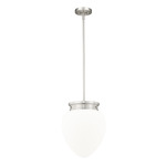 Gideon Pendant - Brushed Nickel / Etched Opal
