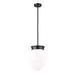 Gideon Pendant - Matte Black / Etched Opal