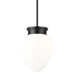 Gideon Pendant - Matte Black / Etched Opal