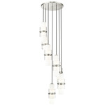 Cayden Round Multi Light Pendant - Brushed Nickel / Etched Glass