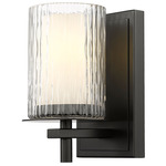 Grayson Wall Sconce - Matte Black / Clear / Etched Opal