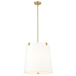 Weston Pendant - Modern Gold / White Linen