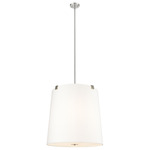 Weston Pendant - Brushed Nickel / White Linen