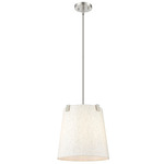 Weston Pendant - Brushed Nickel / Creme Fabric