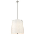 Weston Pendant - Brushed Nickel / Creme Fabric