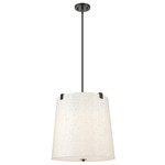Weston Pendant - Matte Black / Creme Fabric