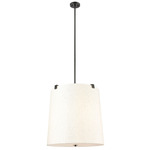 Weston Pendant - Matte Black / Creme Fabric