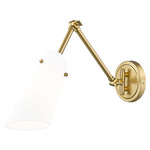 Julia Swing-arm Wall Sconce - Modern Gold / Opal