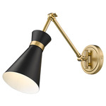 Soriano Arm Wall Sconce - Matte Black / Modern Gold