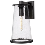 Bar Harbor Outdoor Wall Sconce - Sand Black / Clear Seedy