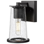 Bar Harbor Outdoor Wall Sconce - Sand Black / Clear Seedy