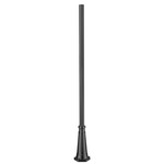 3IN Fitter Outdoor Coastal-Rated Round Post w/ Hexagon Base - Black
