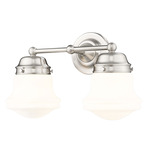 Vaughn Bathroom Vanity Light - Brushed Nickel / Matte Opal