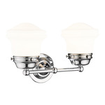 Vaughn Bathroom Vanity Light - Chrome / Matte Opal