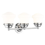 Vaughn Bathroom Vanity Light - Chrome / Matte Opal