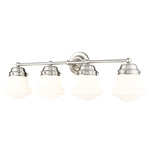 Vaughn Bathroom Vanity Light - Brushed Nickel / Matte Opal