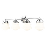 Vaughn Bathroom Vanity Light - Chrome / Matte Opal