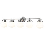 Vaughn Bathroom Vanity Light - Chrome / Matte Opal