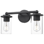 Thayer Bathroom Vanity Light - Matte Black / Clear