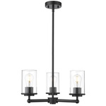 Thayer Chandelier - Matte Black / Clear
