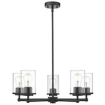 Thayer Chandelier - Matte Black / Clear