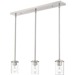 Thayer Linear Multi Light Pendant - Brushed Nickel / Clear