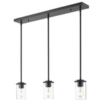 Thayer Linear Multi Light Pendant - Matte Black / Clear