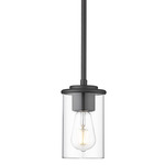 Thayer Mini Pendant - Matte Black / Clear