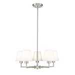 Leila Chandelier - Brushed Nickel / White Linen